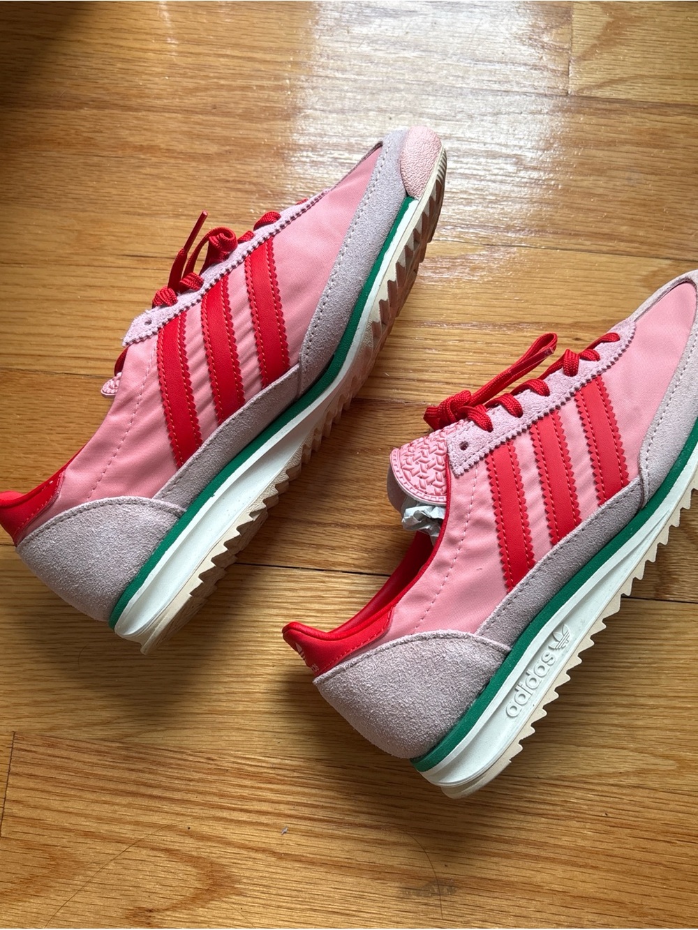 adidas Pink and Red Retro-Style Women's Sneakers